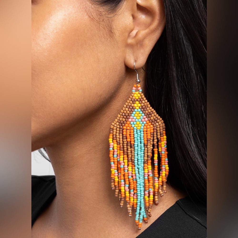 Colorful Seed Bead Earrings - Picture 2 of 2